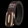 New Men's Crocodile Pattern Automatic Buckle Leather Belt Middle Aged and Young Business Genuine Leather Belt Simple Jeans Belt Men