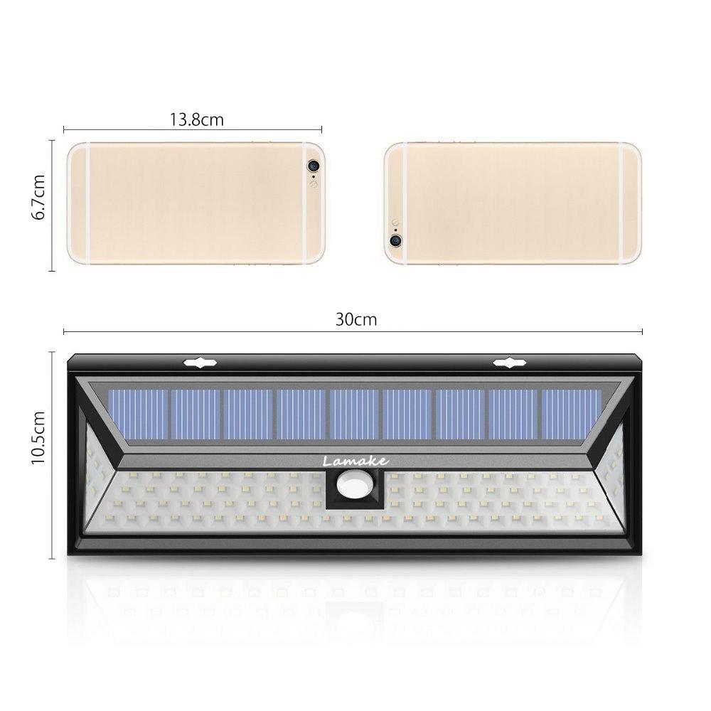 Lamake Super Bright 4400mAh Sensor Light with ABS Solar Three Lighting Light and Dark Easy 1 Pack x High-Capacity Battery, Charging, Modes, Sensor,