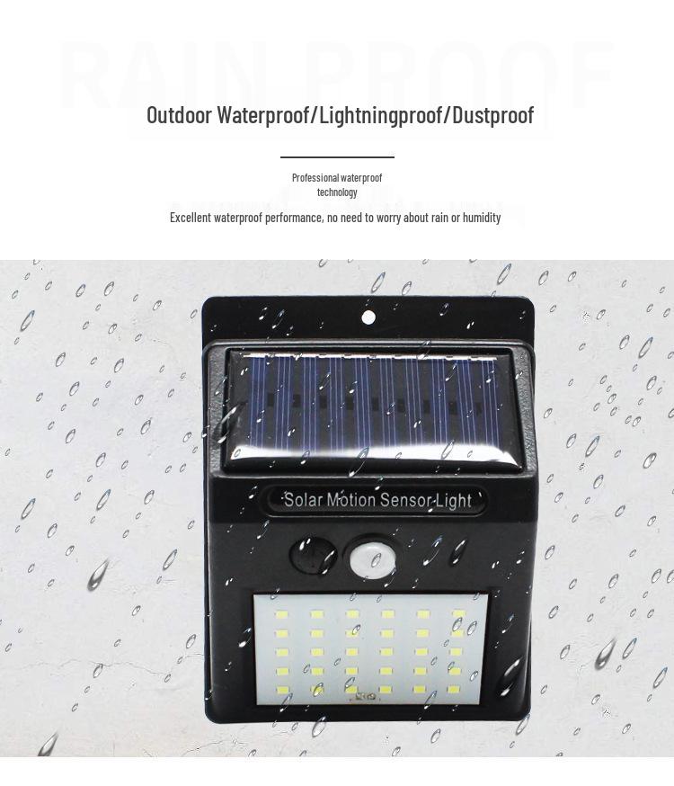 Waterproof Outdoor Solar LED Wall Light with Motion Sensor
