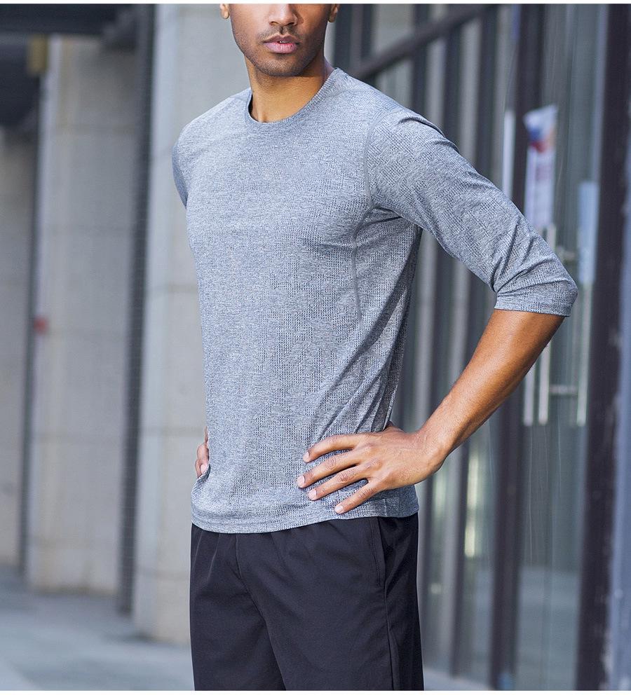 Men's Quick-Dry Three-Quarter Sleeve Basketball T-Shirt - Loose, European & American Style for Summer Outdoor Sports