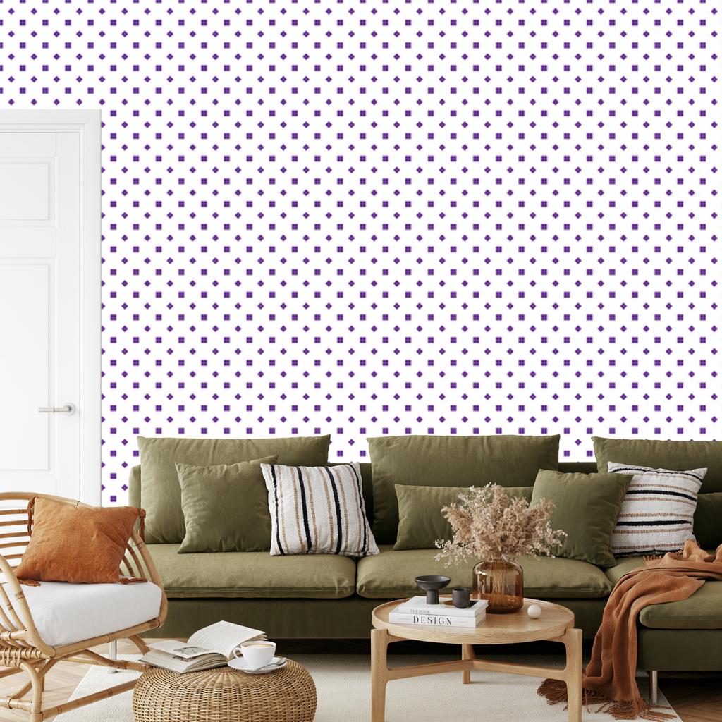 White and Lavender Dots Wallpaper for Living Room and Bedroom 50x1000