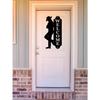 Metal Gentleman Wall Art Silhouette, Outdoor Indoor Home Decor Welcome Sign