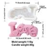 DIY Rose Heart Candle Molds 2D Love Slogan Aromath Soap Resin Mold Chocolate Cake Baking Tool Valentine's Day Decoration Gifts