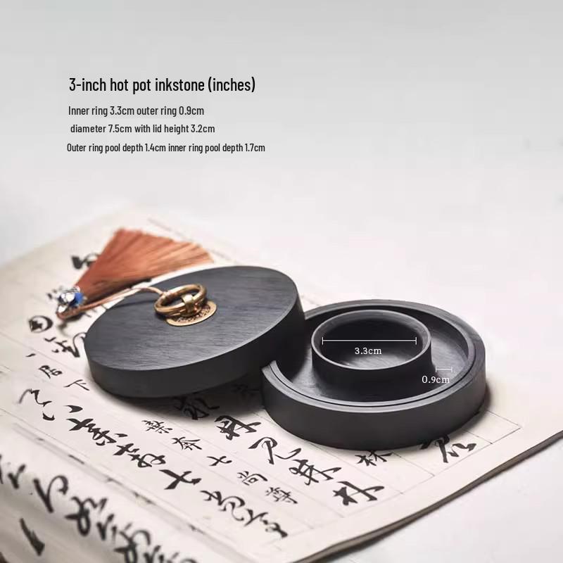 

Зволожувальний чорнильниця з подвійним кільцем проти висихання з кришкою - Невисохла чорнильниця та палітра для каліграфії