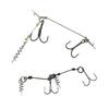 S M L Fishing Soft Lure Steel Wire Rig Double Triple Hooks Set With Screw Pin Soft Lure Stinger Rigs Fishing Tackle