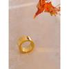 Eetit Distinctive Stainless Steel Wide Polished Charm Ring 2025 Steel Movable 18K Golden PVD Plated Finger Jewelry