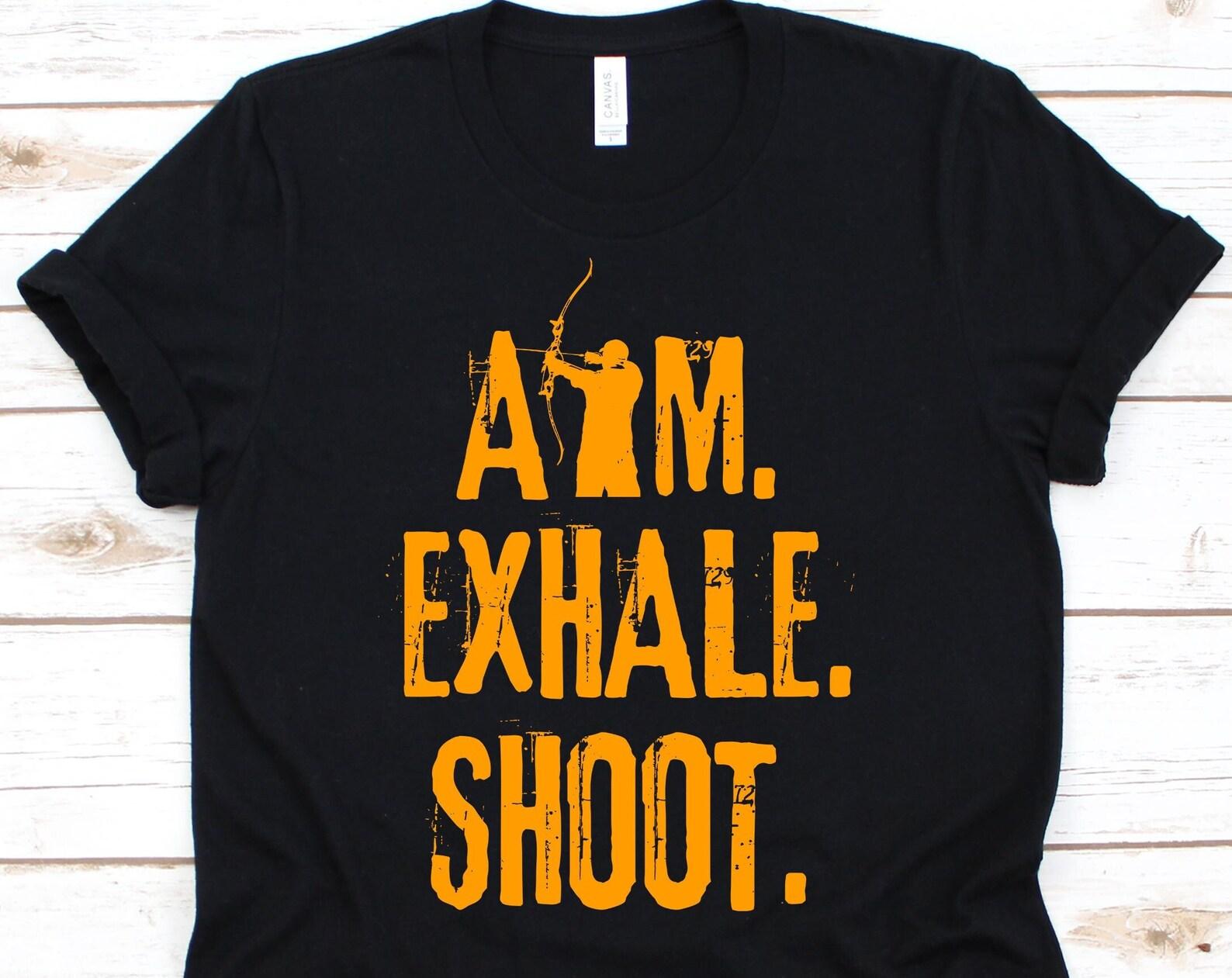 Aim Exhale Shoot Shirt, Archery Shirt, Archery Gift, Archery T-Shirt, Bow And Arrow, Crossbow, Arrow Shirt, Bow Gift L