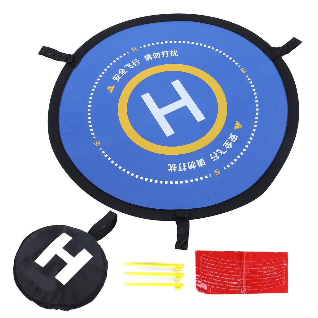 Drone Landing Pad Oxford Cloth Foldable Waterproof Slogan Drone Parking Apron Pad for Lawn 76.6cm 30.2in