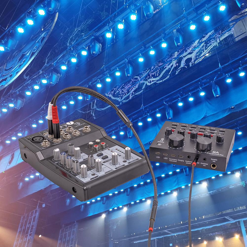 3,5mm auf 6,35mm Adapter Klinke Audiokabel Vergoldeter Stecker Stereo auf Mono Audiokabel Schnittstellenkonvertierung für Mischpulte Kopfhörer