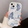 Blue butterfly for iPhone17promax mobile phone case Apple 16 cream wave 14/13 soft case 15