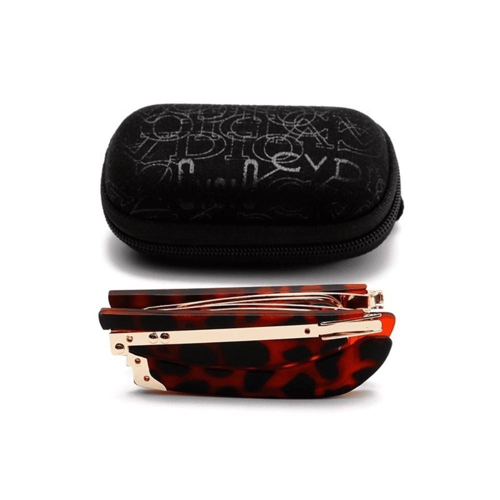 

Lightweight Foldable Reading Glasses Portable Elderly Eyewear Middle-aged People +400 леопард друку кольору