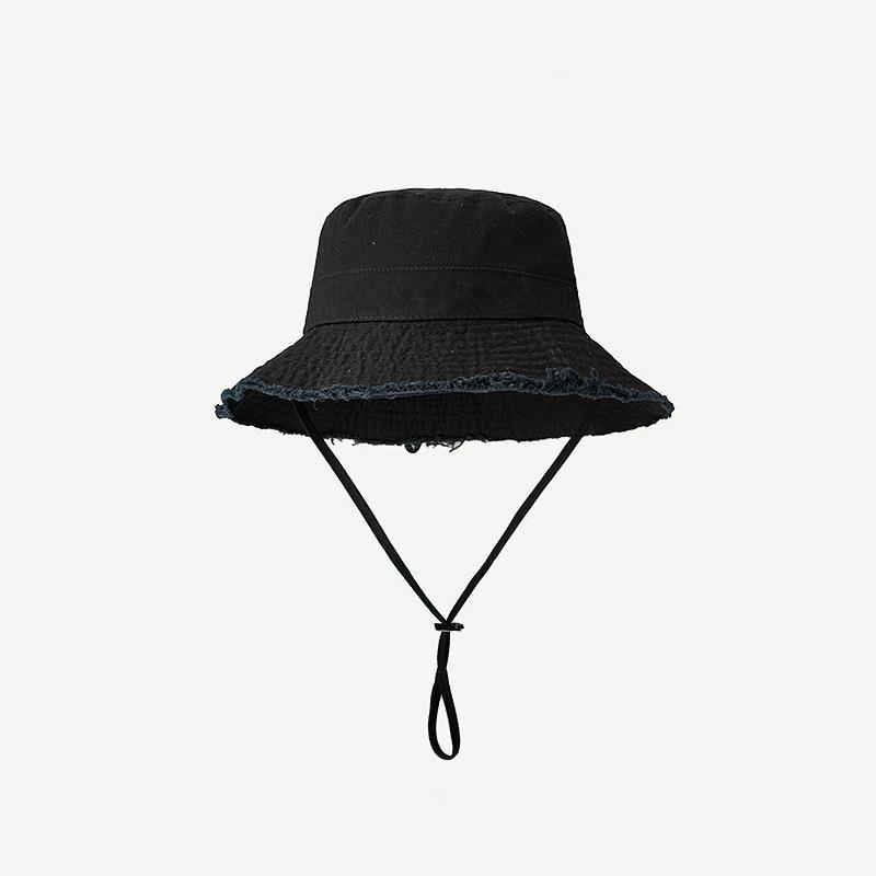Japanese Style Raw Edge Bucket Hat Women Foldable Vintage Sun Hat UPF 50+ for Autumn Outdoor Travel Minimalist Breathable