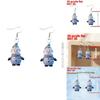 Winter Holiday Acrylic Ear Accessories With Cartoon Snowman For Seasonal Wear