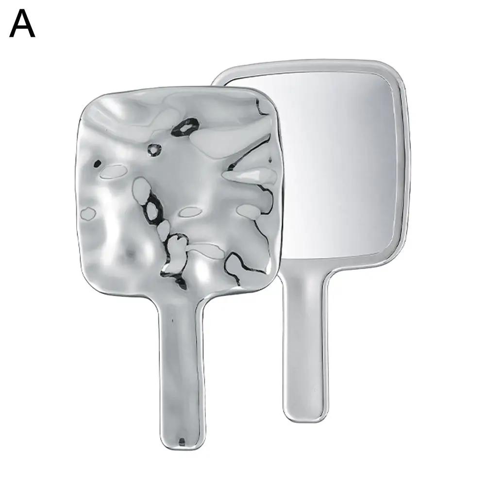 Ins Liquid Shape Square Mirror Mini Hand-Held Desktop Cosmetic Makeup Mirror Travel Portable Beauty Mirror For Handbag M5P3