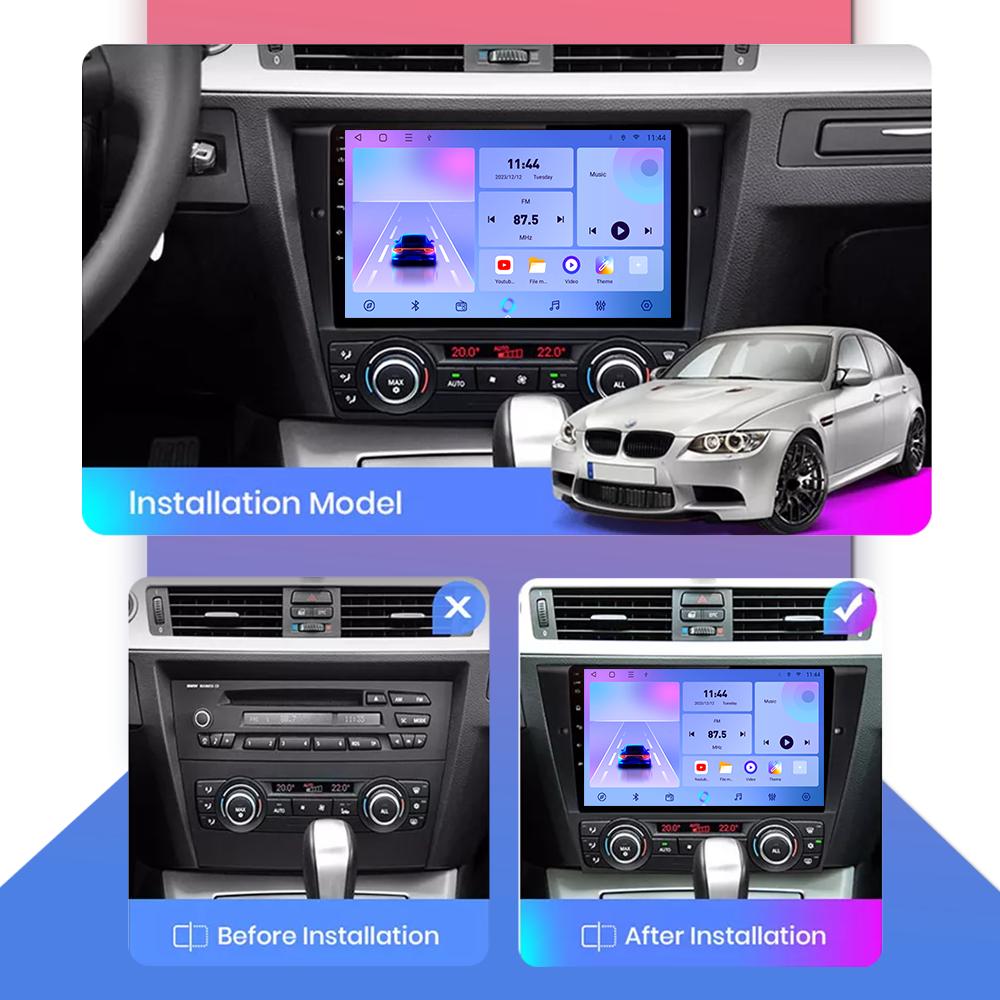Rádio de carro Android Auto Carplay para BMW Série 3 E90 2006-2012 Unidade principal do reprodutor multimídia estéreo GPS Navegação BT WIFI 1+16 GB