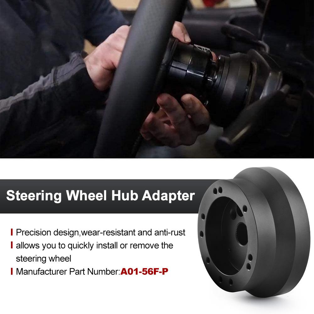 Black 5 / 6 Hole Steering Wheel Hub Adapter 70mm 2.75" PCD For GM Chevrolet Chevy Vans Flaming River Ididit Jeep Cadillac Dodge