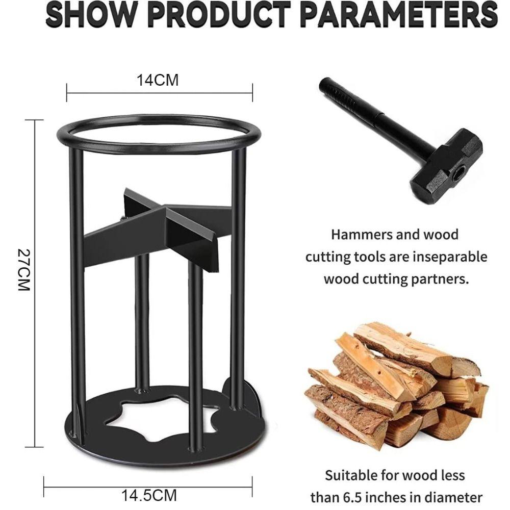 Manual Firewood Kindling Splitter Cast Iron Log Splitter Wedge Wood Splitting Wedge Firewood Cutter Hand Sturdy Wood Chopper