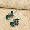 Chrom Diopside Handgemachte Edelstein Ohrringe, 925 Sterling Silber Ohrringe, Einzigartiges Design Schmuck Ohrringe