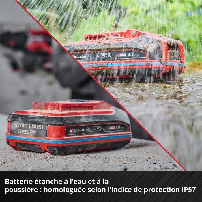 Einhell batterie étanche 4,0 ah sealed pxc plus (lithium-ion, 18v, protégée contre la poussière et les jets d'eau)