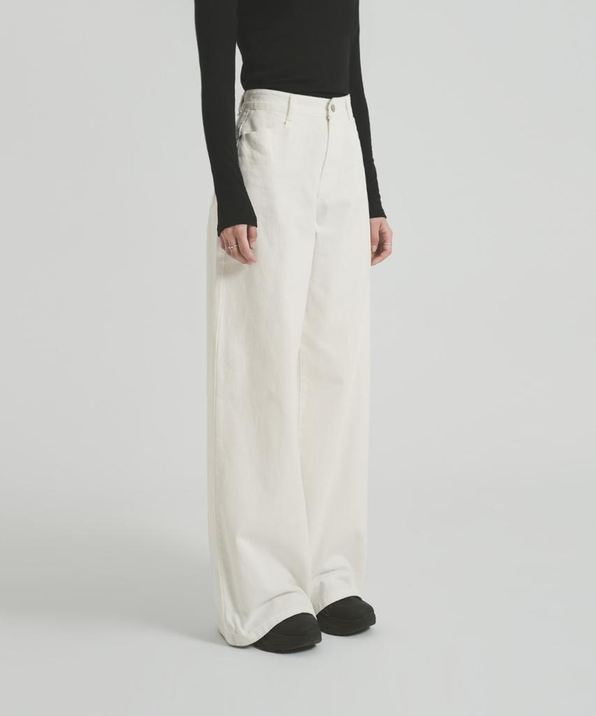 GOLDPERCENT Women'S Look Vintage Point Button Wide Cotton Pants (2 Colors, Big Size)