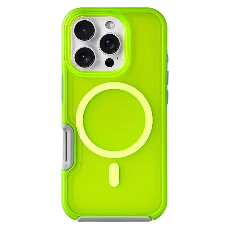 Fluorescent Candy Colour Car Magnetic Matte Phone Case for IPhone 16 15 14 Plus 13 12 Pro Max Wireless Charge Protector Cover