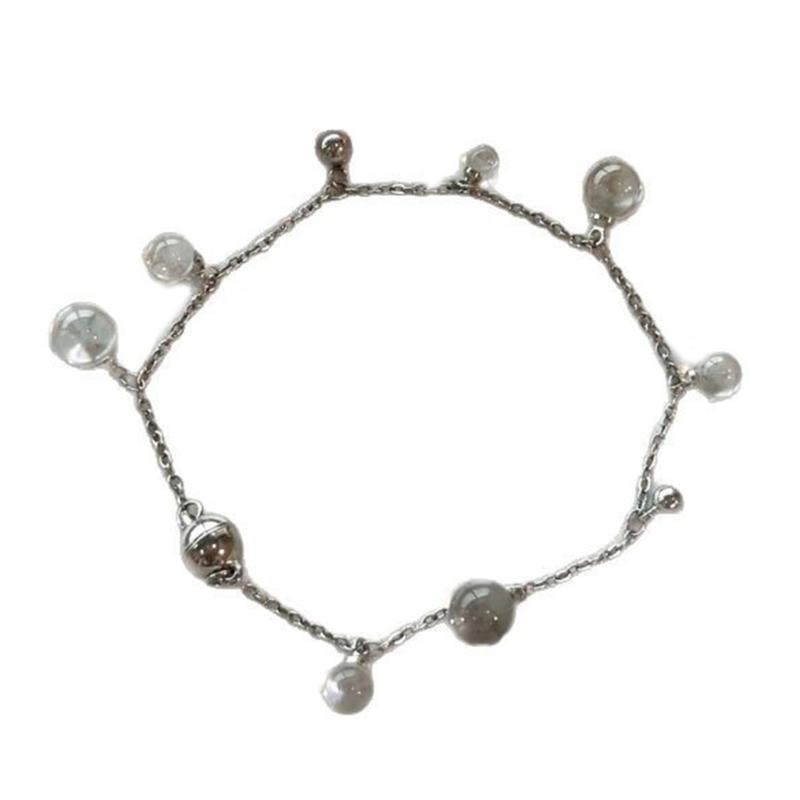 

Modern Waterdrop Pendant Necklace Titaniums Steel Chain Clear Glass Accent Minimalist Jewelry for Special Occasions