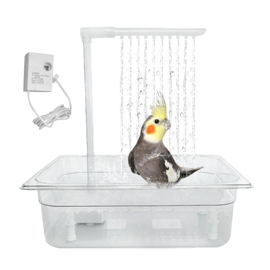 Automatic Parrot Bathtub Automatic Parakeet Bathtub Cage Grooming Fountain for Parakeets African Grey Small Medium Conures
