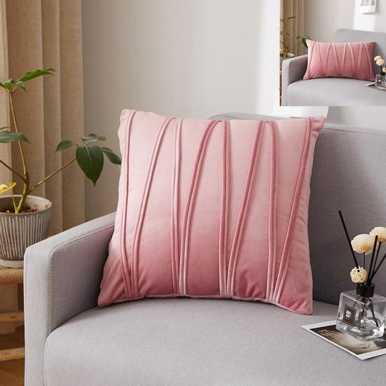 45x45CM Modern Square Pillow Shams Pressing Line Pattern Solid Color Plush Pillowcase Invisible Zipper Closure Sofa Cushion Cover Home Decoration