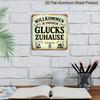 2D Flat, 1pc, Vintage Metal Sign, Decorative Plaques and Ornaments, Welcome Theme, German Home Style, Perfect for Porches, Entryways, Living Rooms
