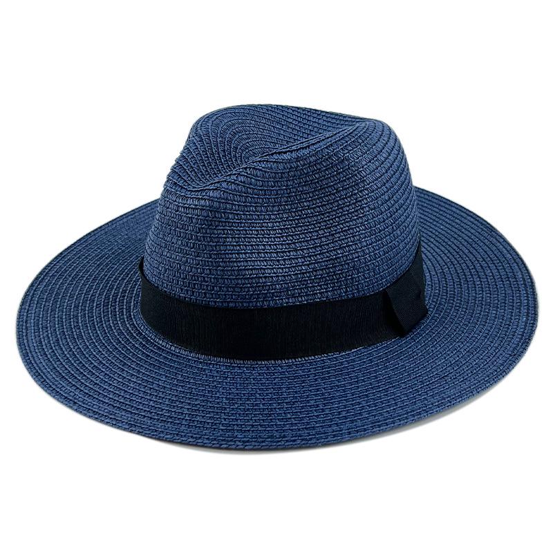 Summer Panama Wide-Brimmed Straw Fedora - Outdoor Sunshade Beach Hat