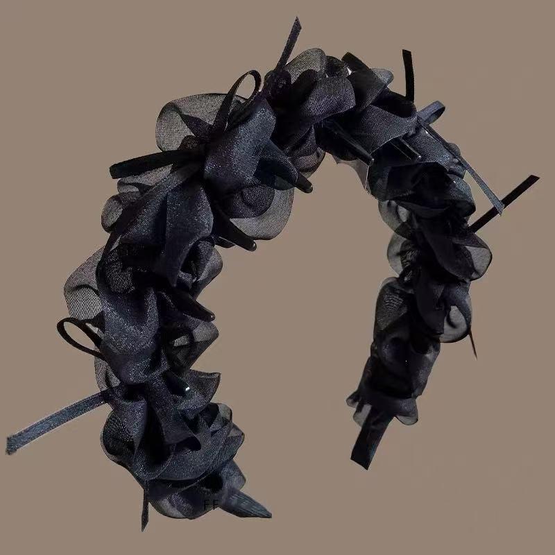 High Crown Comb Women's Mesh Bow Headband Create a Sweet Retro Hair Accessory