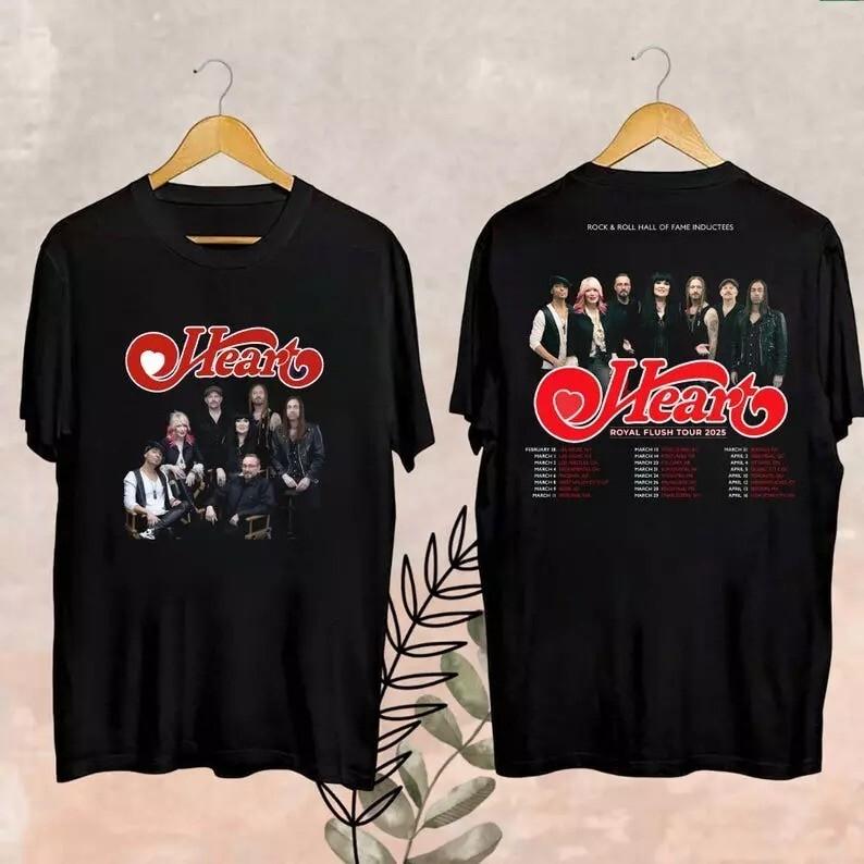 Heart Band Graphic Shirt, Rock Band Heart 2025 Tour Shirt, Heart Band Royal Flus Unisex T-Shirt XXXXL