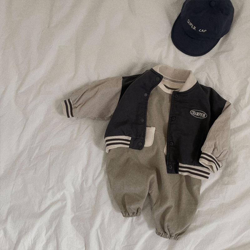 Trendy Korean-Style Infant & Toddler Baseball Jacket: Handsome, Casual Spring/Autumn Sportswear