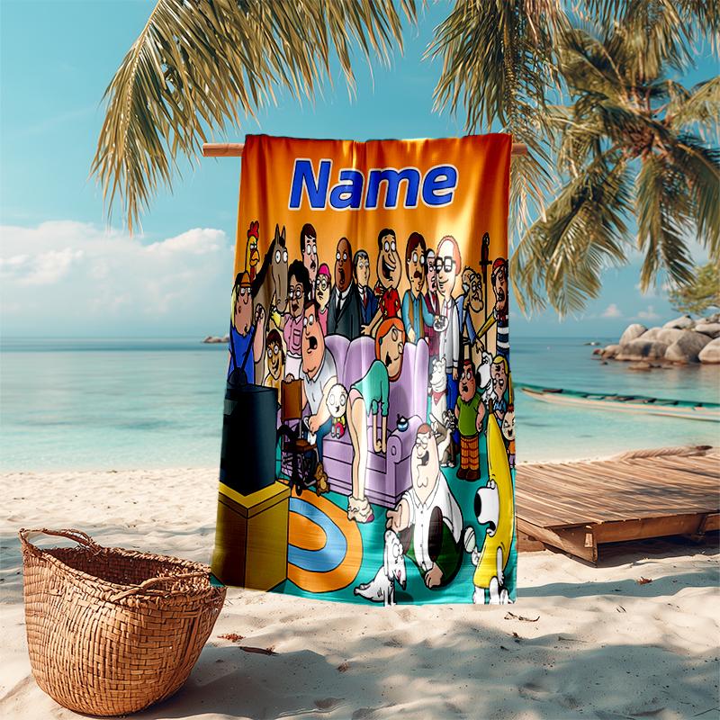 Personalized Customized Proof Beach Towel with Family Guy  Pattern - Soft, Absorbent, Quick-drying, Perfect Swimming, Camping&bathing