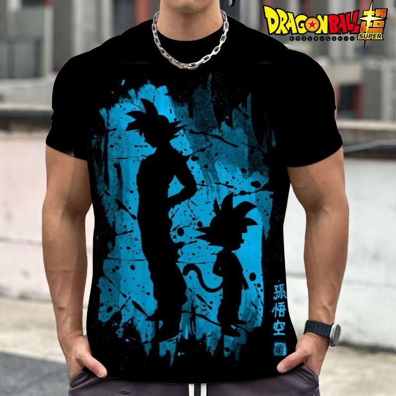 2026 Summer Dragon Ball Retro Fitness T-shirt Men's Oversized 3D Printed