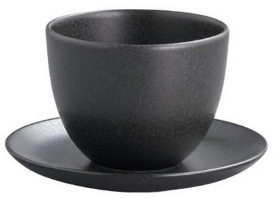 Teetasse PEBBLE Tasse Untertasse 180ml Schwarz 17147 &