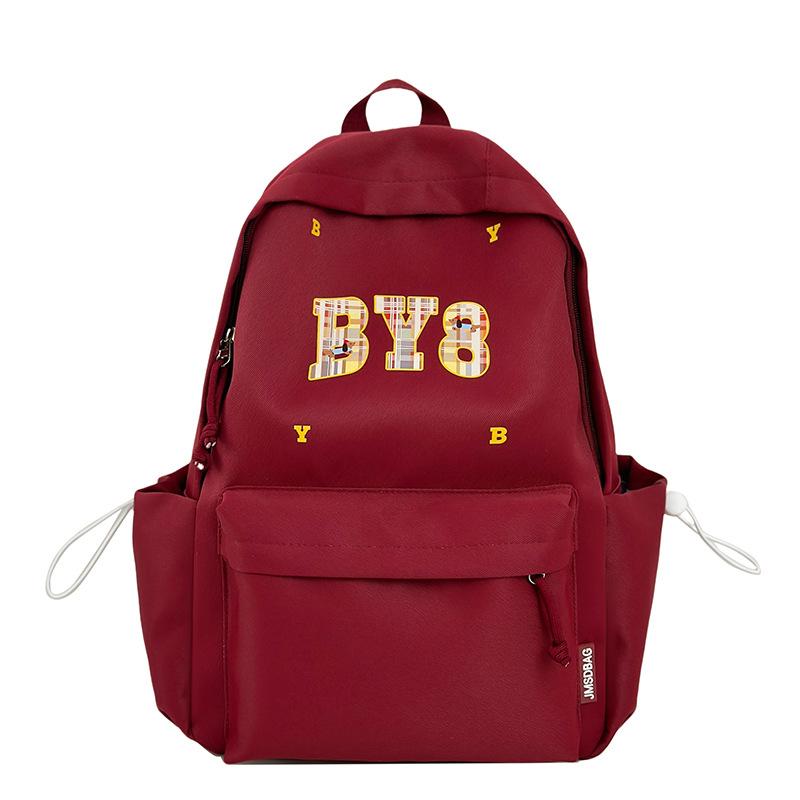 

School bag female ins Mori versatile high-value student backpack large-capacity Korean version of junior high school students backpack large красный