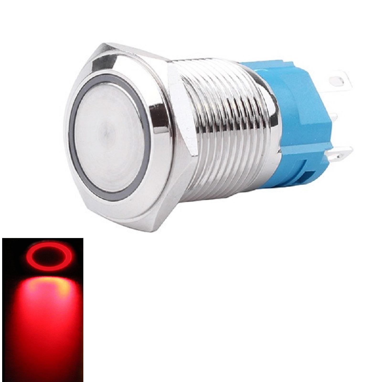 

Momentary Stainless Steel 22mm Push Button Switch with LED Simple Installation Designed to Withstand Weather Conditions червоний
