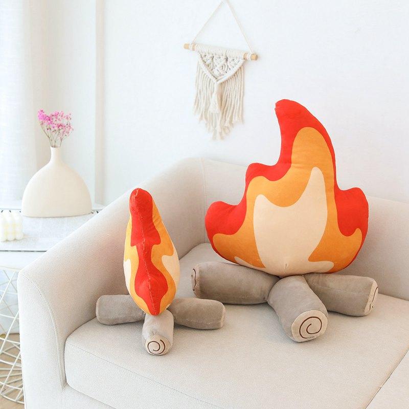 30cm/45cm Funny Simulation Bonfire Plush Toy Soft Stuffed Cartoon Fire Doll Living Room Floor Pillow Cushion Decor Gift