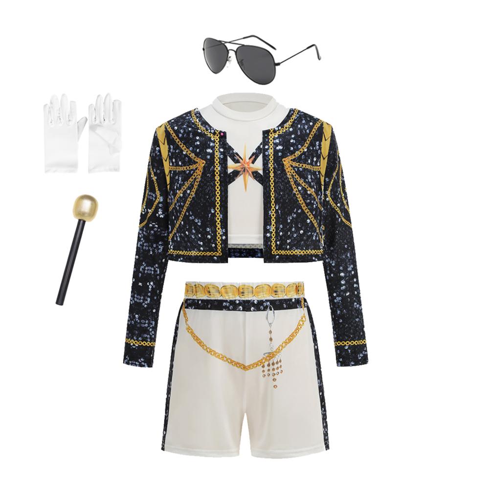 Girl 3PCS Dress Up Popular Korean Music Performance 3D Print Clothing Dance Children Cosplay Singer Show Party Costume