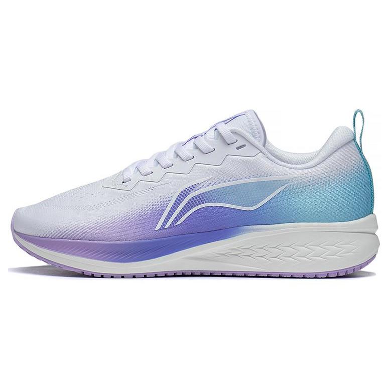 New LiNing Red Hare 6 Anti Slip And Wear Resistant Breathable Low Top Running Shoes Women's White Blue Purple ARMT016-7