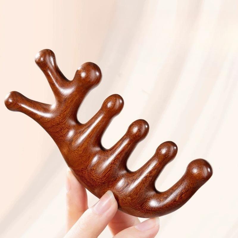 Massage Comb, Gua Sha Scalp Meridian Massage Comb Multi-functional Five-finger Head Small Rib Comb Five-tooth Comb