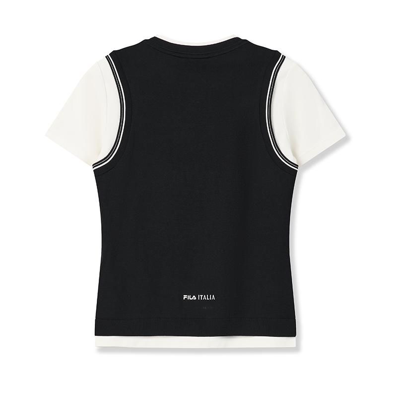 FILA White Fashion Classic Simple Retro Casual Comfortable Short Sleeve T-Shirt Women tops F11W613101FNV