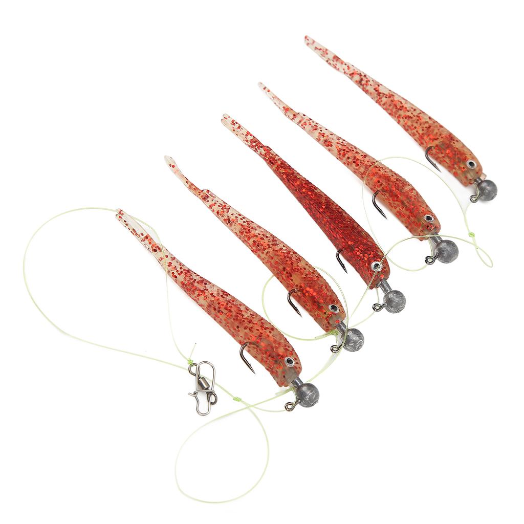 1 Set Umbrella Fishing Rig Kit Set Artificial Soft Fishing Lures Bait Rig for Freshwater Red