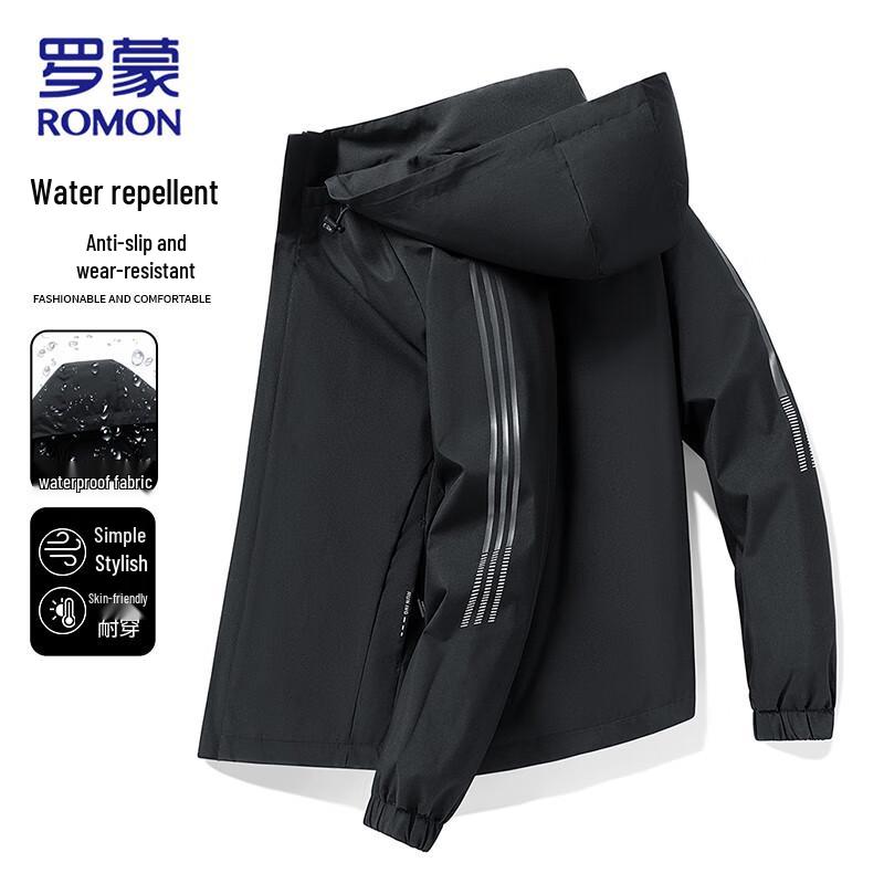 

ROMON Men s Hooded Business Casual Jacket M