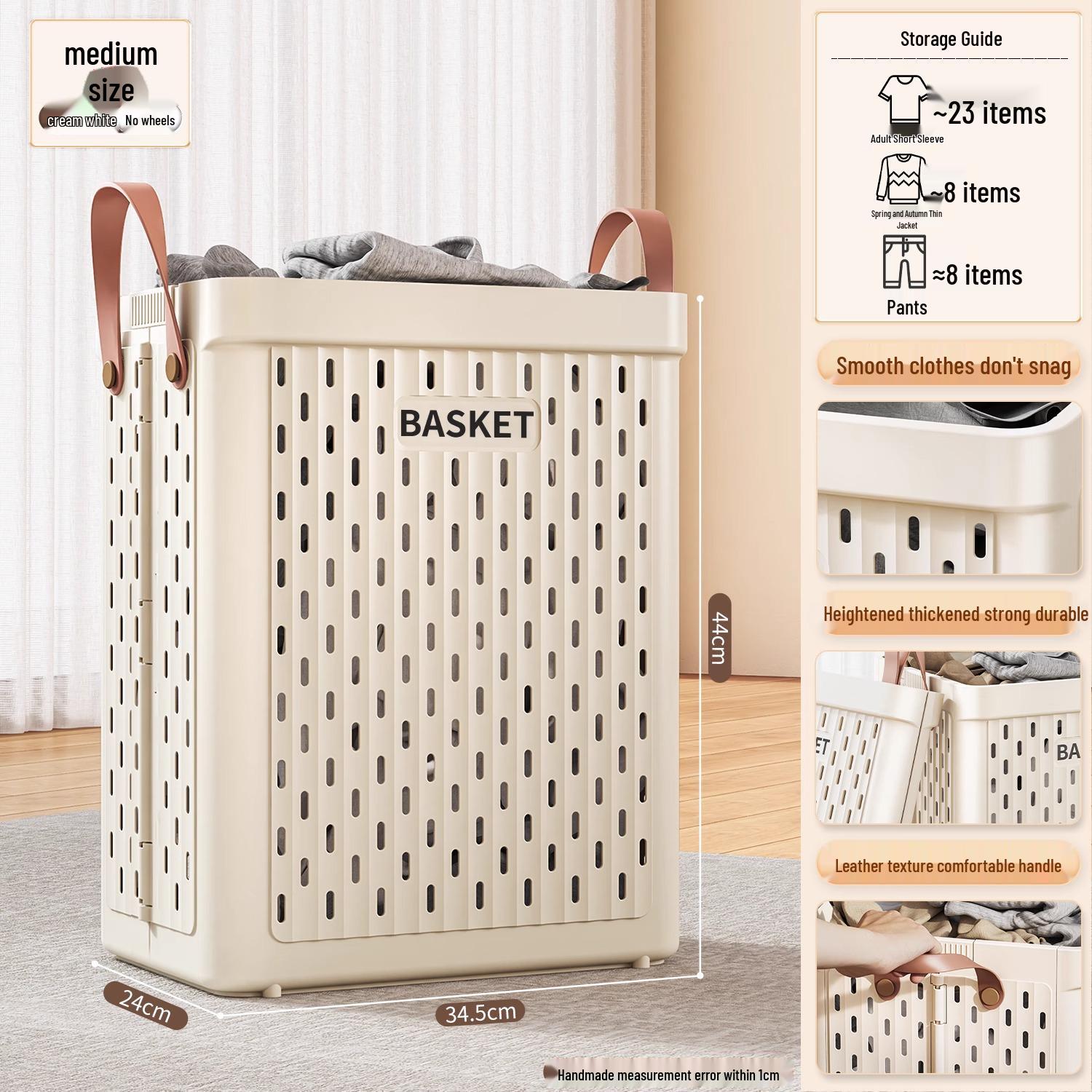 

Foldable Laundry Hamper: Bathroom Clothes Storage Basket See image