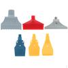 6Pcs 1/4 Thread Flat Wind Blowing Nozzle Spray F Round Gray Red Type