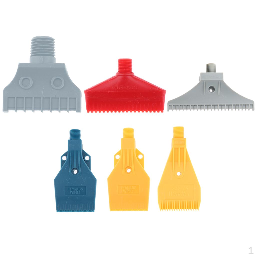 

6Pcs 1/4 Thread Flat Wind Blowing Nozzle Spray F Round Gray Red Type