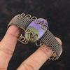 Purpurite Copper Cuff Bracelet Copper Wire Wrapped Jewelry Gemstone Adjustable Bangle Handmade Cuff Bracelet Wire Wrap Bangle Gift For Women