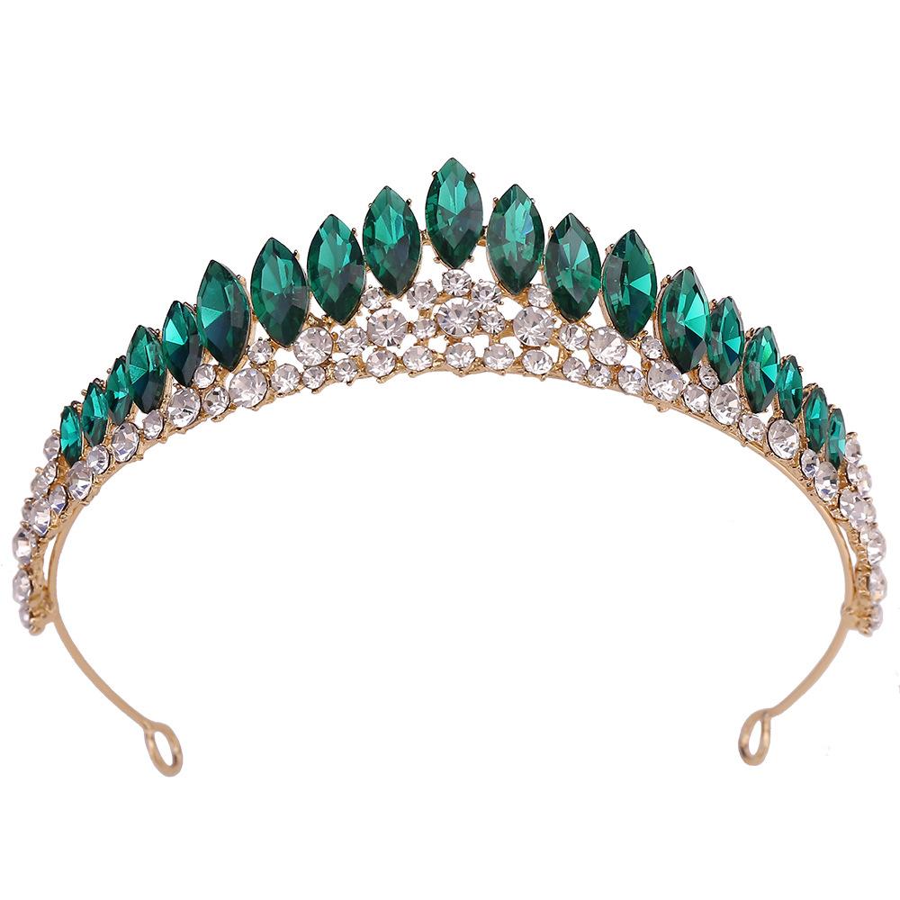 

Новая маленькая свадебная корона, высококачественный ободок с кристаллами цвета лесного золота, свадебное платье, аксессуары для волос